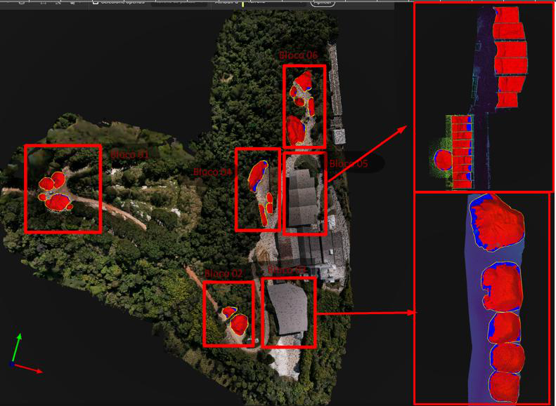 Área coberta no levantamento com Drone e LiDAR na Roca Brasil